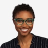 Hoop Emerald Green Gold AcetateEyeglass Frames for Women from EyeBuyDirect