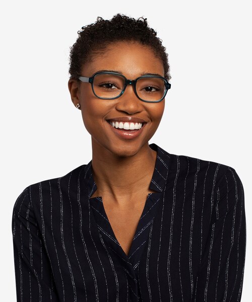 Patina Clear Blue AcetateEyeglass Frames for Men from EyeBuyDirect