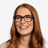 Neon Iridescent Dark Green AcetateEyeglass Frames for Women from EyeBuyDirect