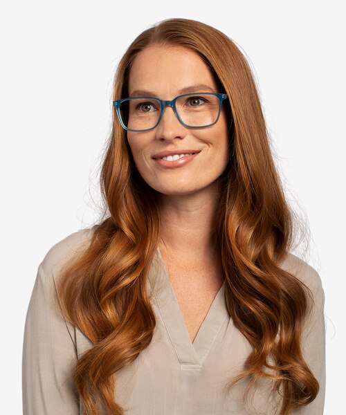 Prismatic Iridescent Blue AcetateEyeglass Frames for Women from EyeBuyDirect