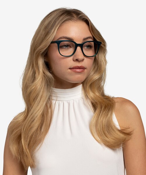 Kaleidoscope Iridescent Dark Green AcetateEyeglass Frames for Women from EyeBuyDirect