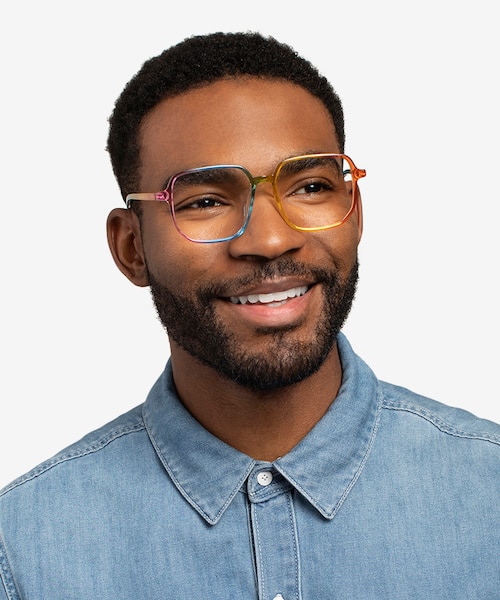 Bright Rainbow PlasticEyeglass Frames for Men from EyeBuyDirect