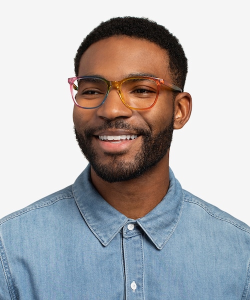 Optimist Rainbow PlasticEyeglass Frames for Men from EyeBuyDirect