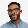 Latitude Clear Blue AcetateEyeglass Frames for Men from EyeBuyDirect