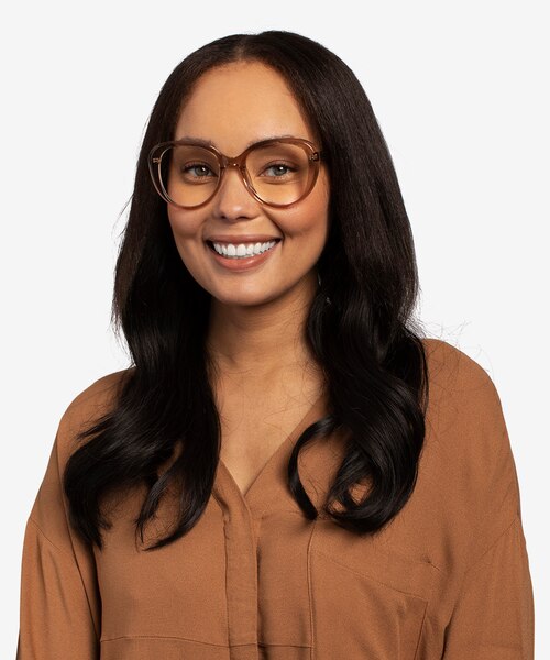Peony Clear Brown AcetateEyeglass Frames for Women from EyeBuyDirect
