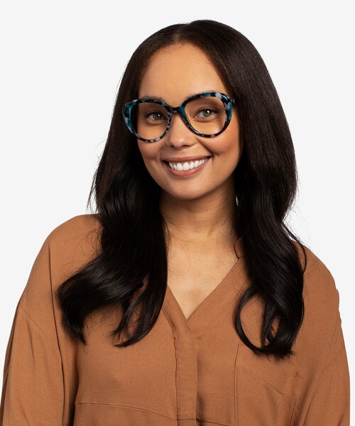 Peony Blue Tortoise AcetateEyeglass Frames for Women from EyeBuyDirect