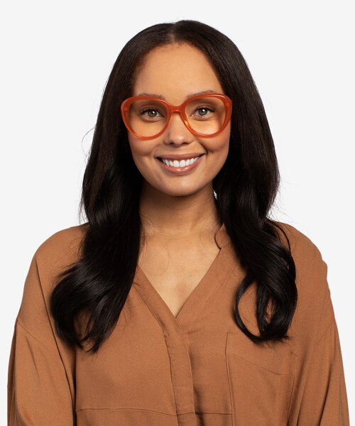 Peony Clear Orange AcetateEyeglass Frames for Women from EyeBuyDirect
