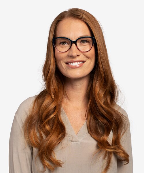 Destin Blue Burgundy AcetateEyeglass Frames for Women from EyeBuyDirect