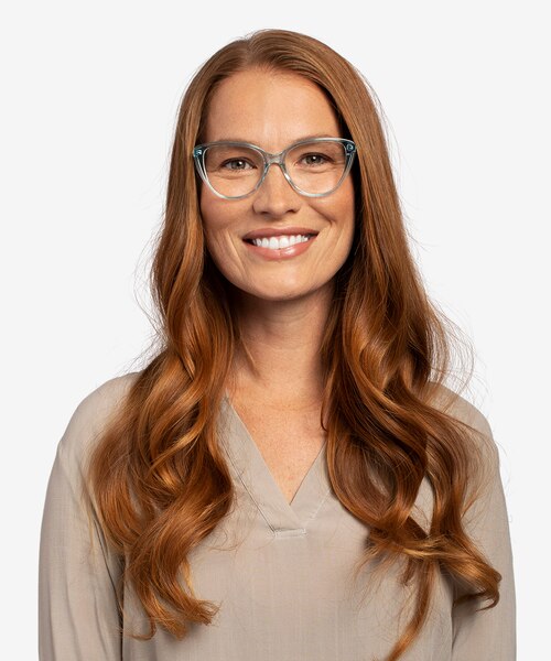 Destin Clear Blue AcetateEyeglass Frames for Women from EyeBuyDirect