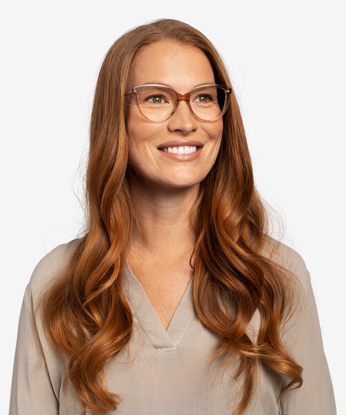 Destin Clear Brown AcetateEyeglass Frames for Women from EyeBuyDirect