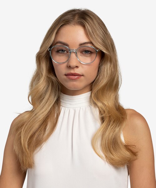 Niagara Clear Blue AcetateEyeglass Frames for Women from EyeBuyDirect