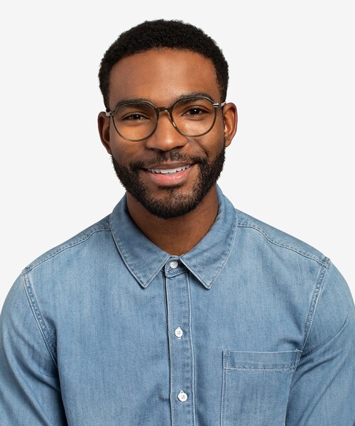 Niagara Clear Khaki Green AcetateEyeglass Frames for Men from EyeBuyDirect