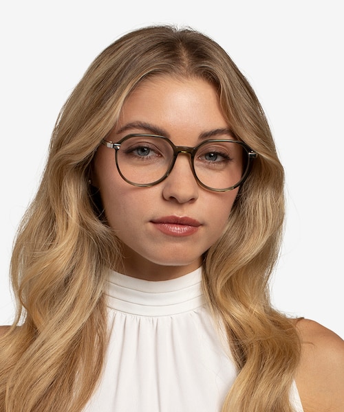 Niagara Clear Khaki Green AcetateEyeglass Frames for Women from EyeBuyDirect