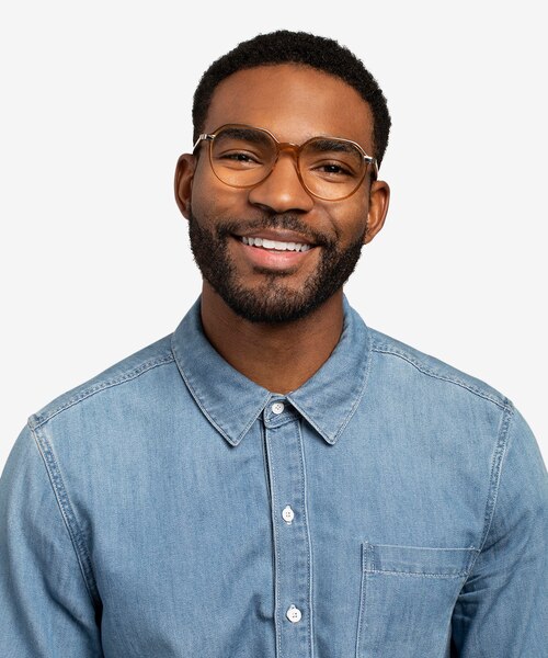 Niagara Clear Brown AcetateEyeglass Frames for Men from EyeBuyDirect