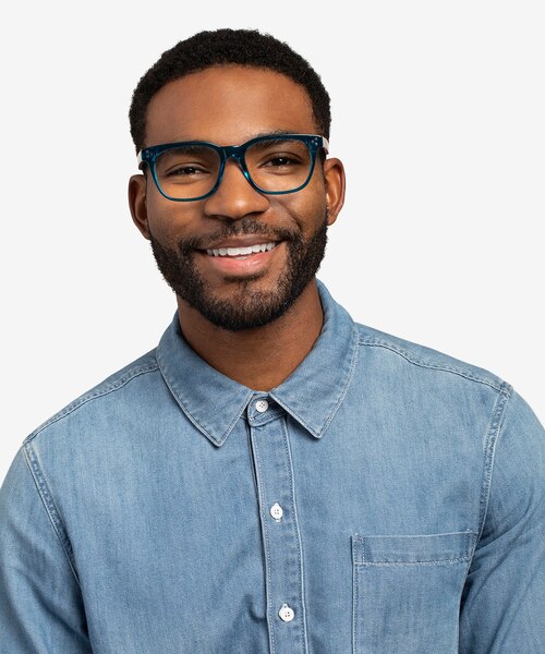Adriatic Clear Blue AcetateEyeglass Frames for Men from EyeBuyDirect