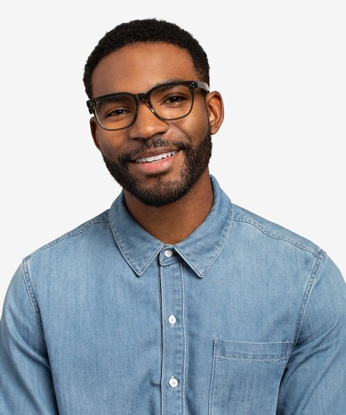 Adriatic Clear Khaki Green AcetateEyeglass Frames for Men from EyeBuyDirect