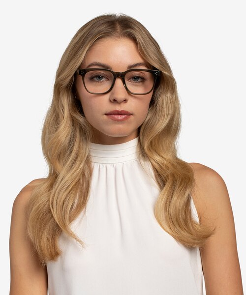 Adriatic Clear Khaki Green AcetateEyeglass Frames for Women from EyeBuyDirect