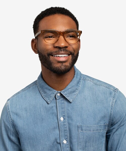 Adriatic Clear Brown AcetateEyeglass Frames for Men from EyeBuyDirect
