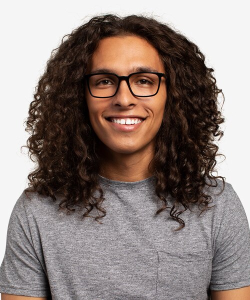 Basic Black AcetateEyeglass Frames for Men from EyeBuyDirect