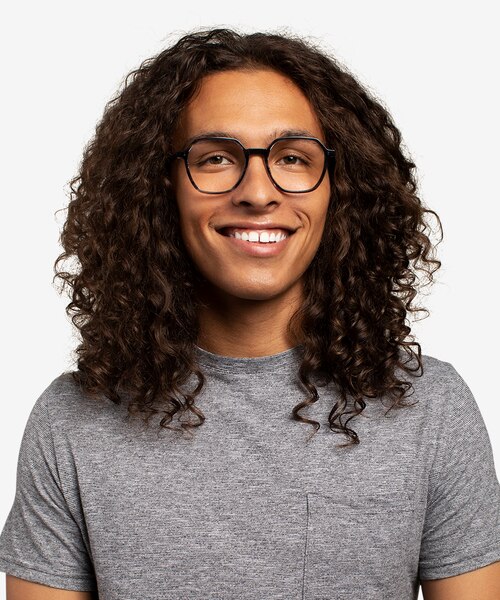 Oscar Gray Striped   Black AcetateEyeglass Frames for Men from EyeBuyDirect