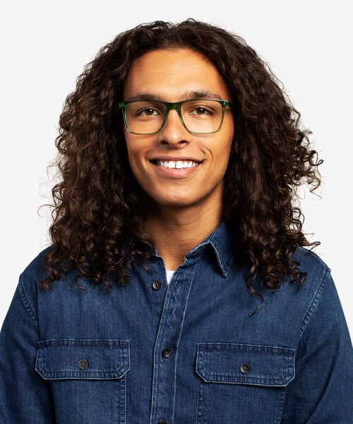 Francisco Clear Green AcetateEyeglass Frames for Men from EyeBuyDirect