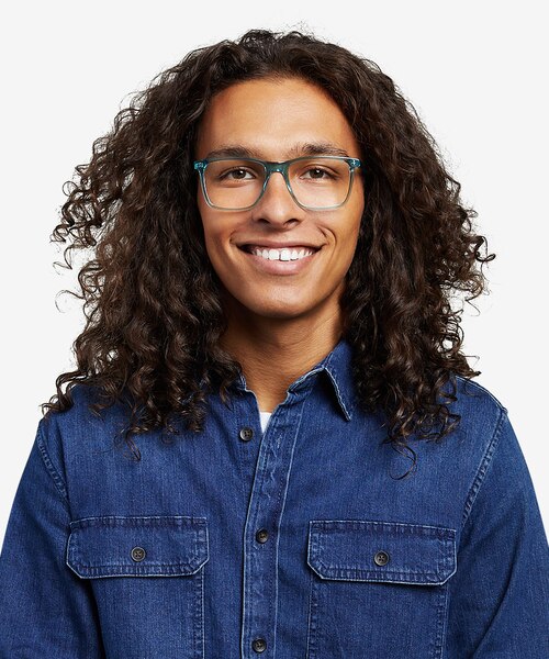 Francisco Clear Blue AcetateEyeglass Frames for Men from EyeBuyDirect