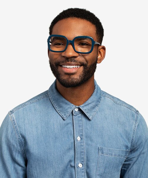 Provence Dark Blue AcetateEyeglass Frames for Men from EyeBuyDirect