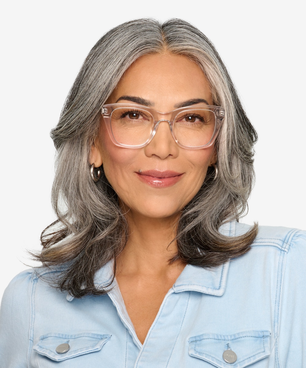 White frame outlet glasses womens