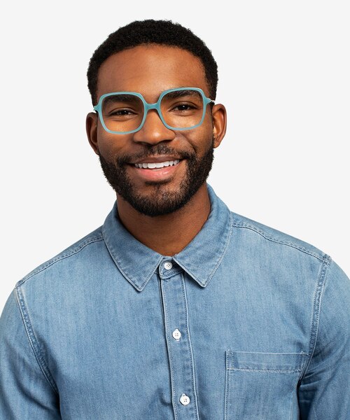 Domingo Blue AcetateEyeglass Frames for Men from EyeBuyDirect