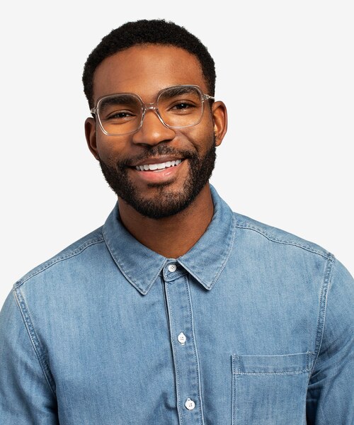 Domingo Clear Gray AcetateEyeglass Frames for Men from EyeBuyDirect