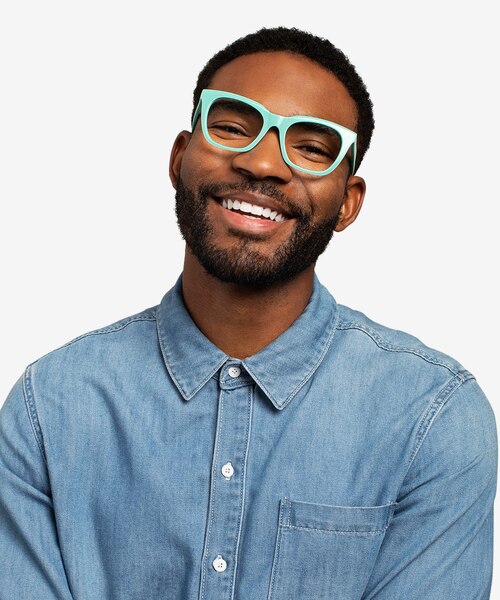 Lunar Vert AcétateMontures de lunettes de vue pour Hommes d'EyeBuyDirect