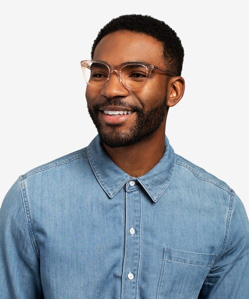 Lunar Clear Brown AcetateEyeglass Frames for Men from EyeBuyDirect