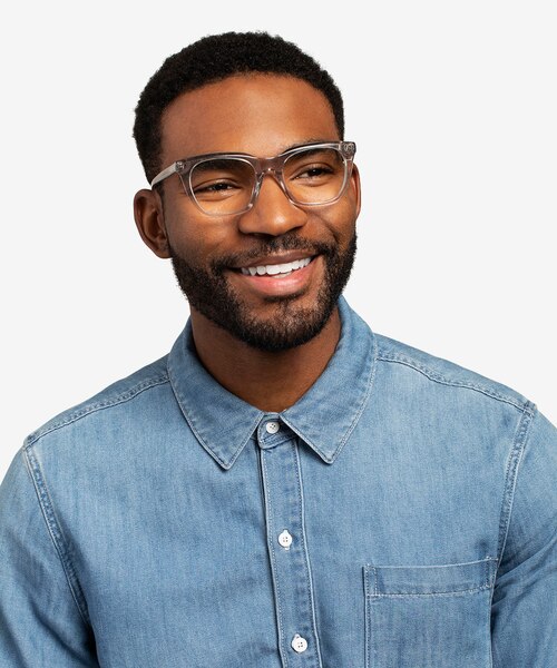 Lunar Clear Gray AcetateEyeglass Frames for Men from EyeBuyDirect