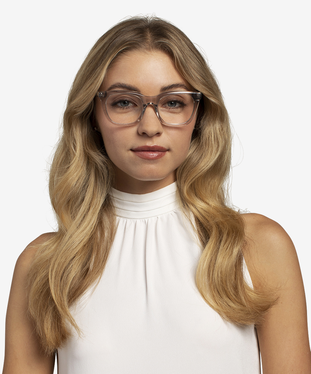 Lunar Square Clear Gray Full Rim Eyeglasses | Eyebuydirect Canada