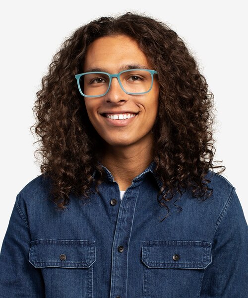 Tony Bleu AcétateMontures de lunettes de vue pour Hommes d'EyeBuyDirect