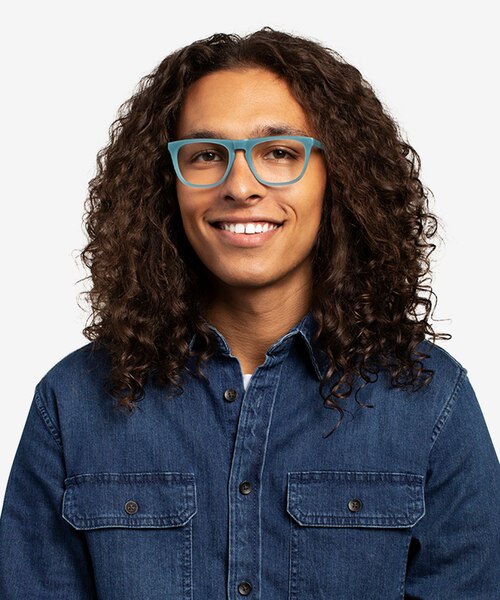 Zephyr Bleu AcétateMontures de lunettes de vue pour Hommes d'EyeBuyDirect