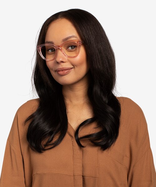 Judy Clear Pink AcetateEyeglass Frames for Women from EyeBuyDirect