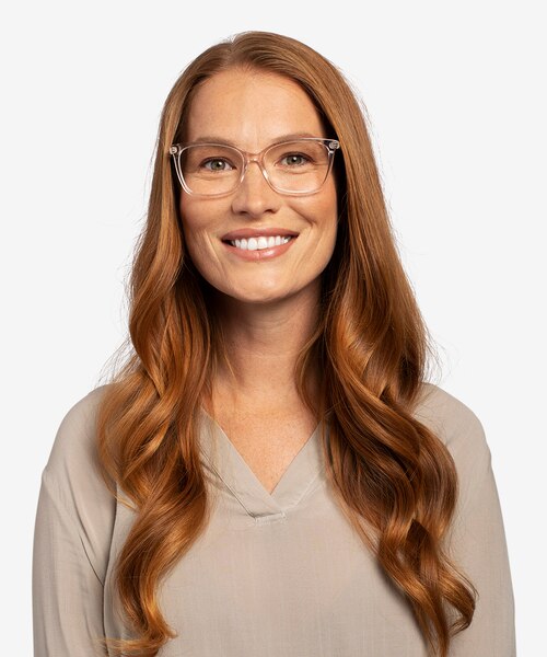 Michelle Clear Pink AcetateEyeglass Frames for Women from EyeBuyDirect
