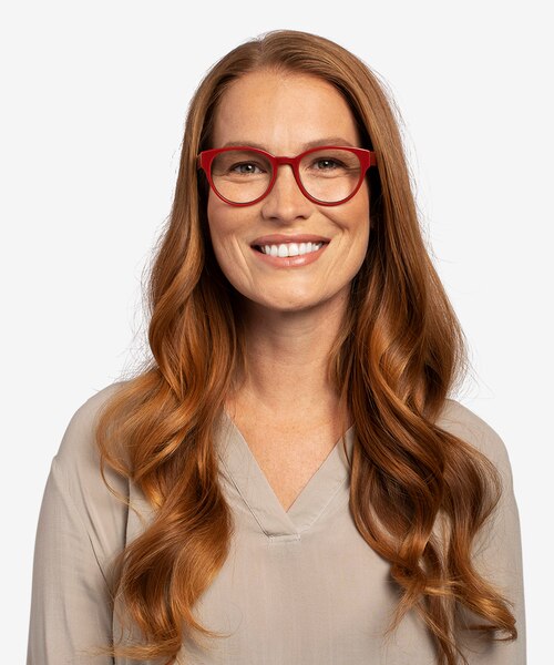Sarah Red AcetateEyeglass Frames for Women from EyeBuyDirect