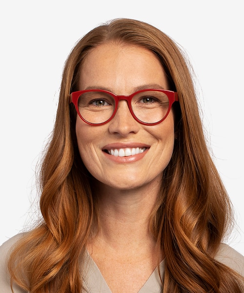 Sarah Red AcetateEyeglass Frames for Women from EyeBuyDirect