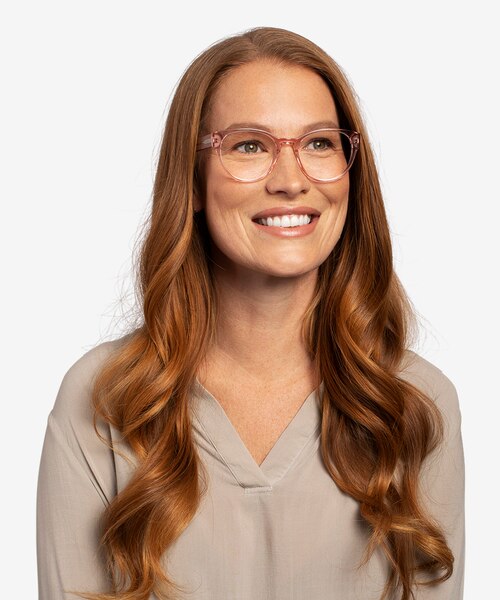 Sarah Clear Pink AcetateEyeglass Frames for Women from EyeBuyDirect