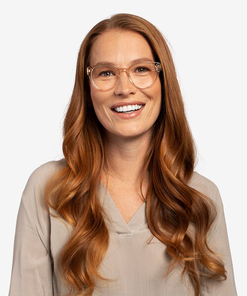 Sarah Clear Brown AcetateEyeglass Frames for Women from EyeBuyDirect