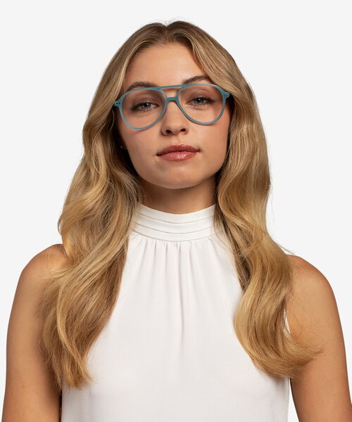 Rewind Blue AcetateEyeglass Frames for Women from EyeBuyDirect