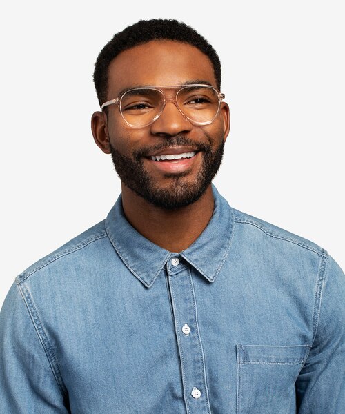 Rewind Clear Brown AcetateEyeglass Frames for Men from EyeBuyDirect