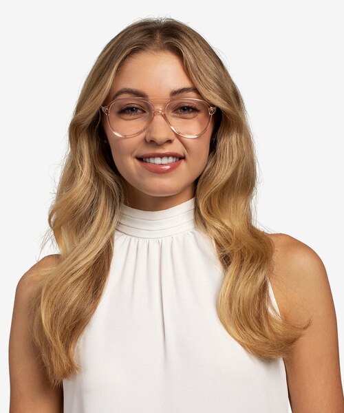Rewind Clear Brown AcetateEyeglass Frames for Women from EyeBuyDirect