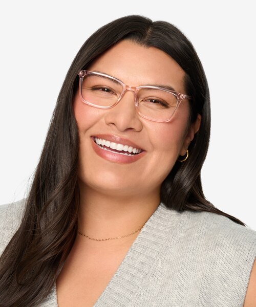 Panoply Clear Pink AcetateEyeglass Frames for Women from EyeBuyDirect