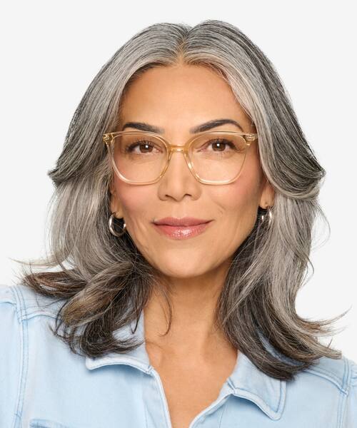 Clear Yellow Carola -  Acetate Eyeglasses