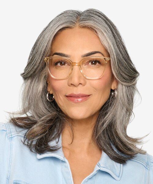 Carola Clear Yellow AcetateEyeglass Frames for Women from EyeBuyDirect