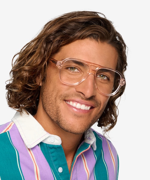 Iggy Clear Pink AcetateEyeglass Frames for Men from EyeBuyDirect