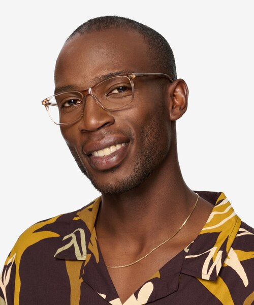 Crescendo Clear Pink AcetateEyeglass Frames for Men from EyeBuyDirect